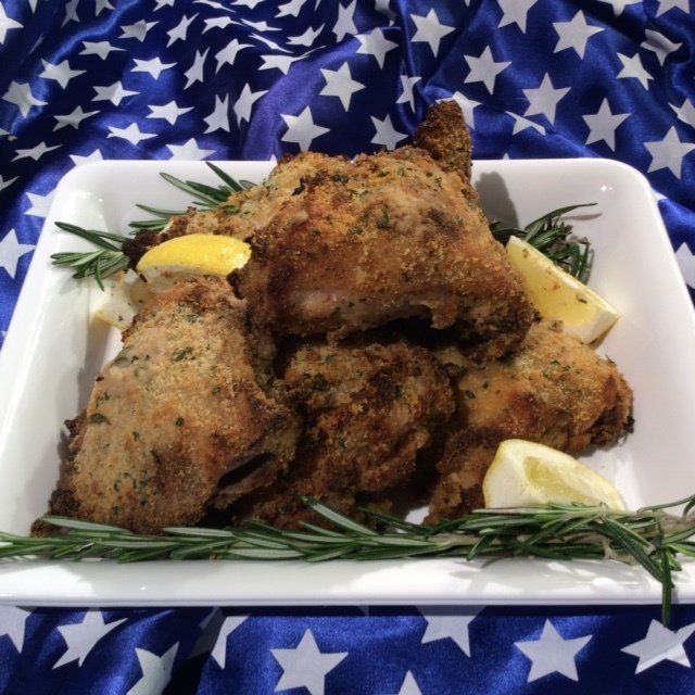 Crunchy Baked Chicken Thighs with Coarse Mustard and Garlic
