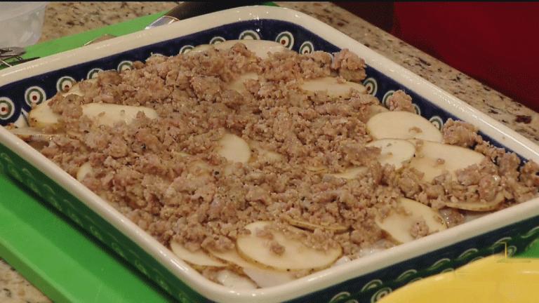 Sausage and Potatoes Au Gratin Bake
