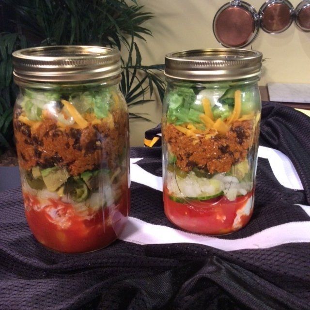 Turkey Taco in a Jar on the Go