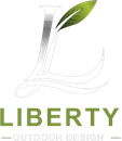 Liberty Outdoor Design logo with a green leaf forming the letter L