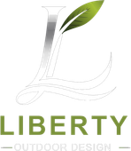 Liberty Outdoor Design logo with a green leaf forming the letter L