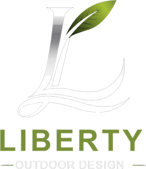 Liberty Outdoor Design logo with a green leaf forming the letter L