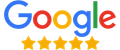 Google logo above five gold stars