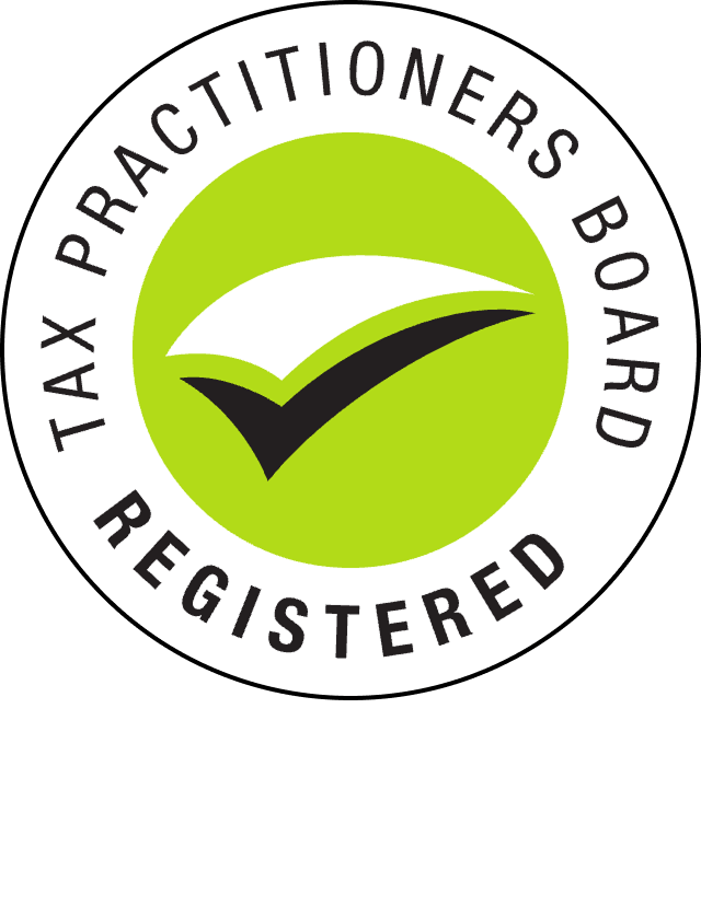 Tax Practitioners Board Registered logo with green checkmark.