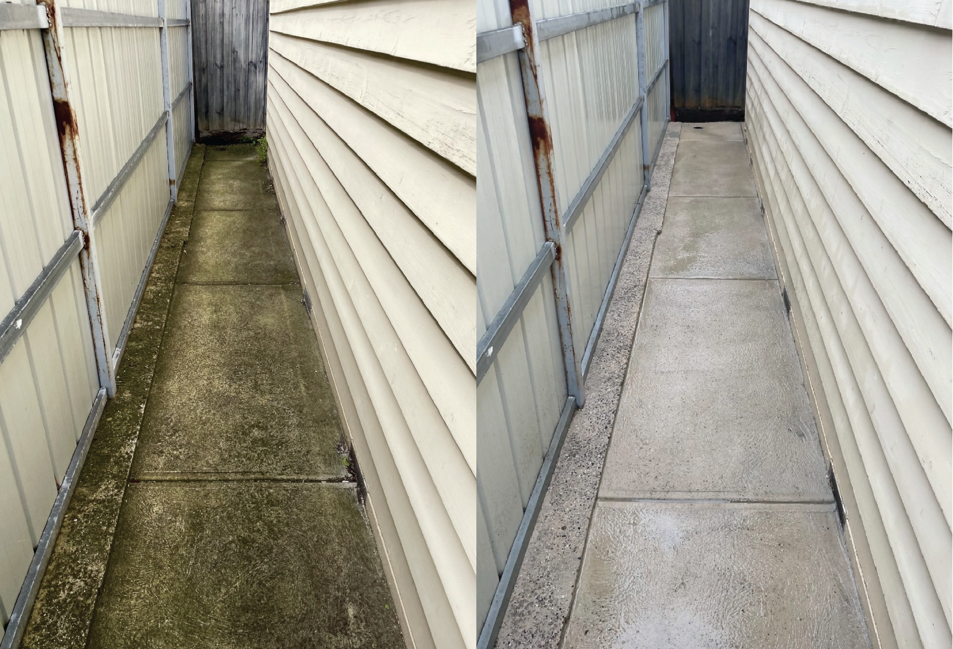 Concrete path cleaning