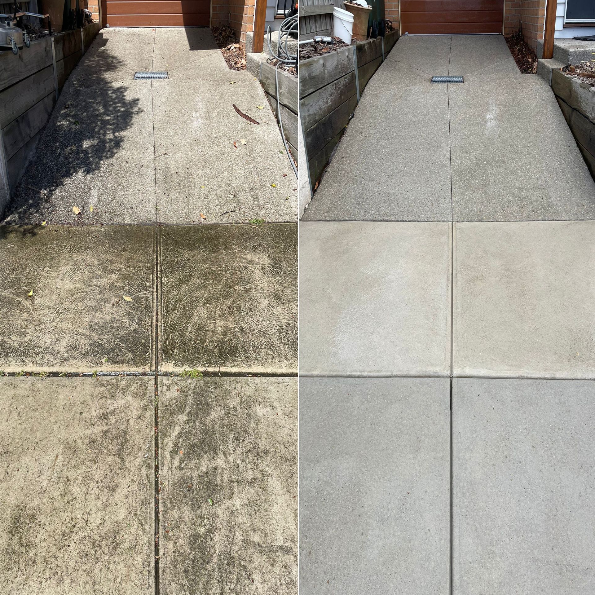Concrete driveway cleaning