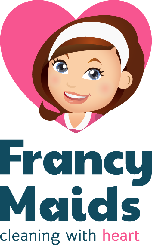 A logo for francy maids cleaning with heart