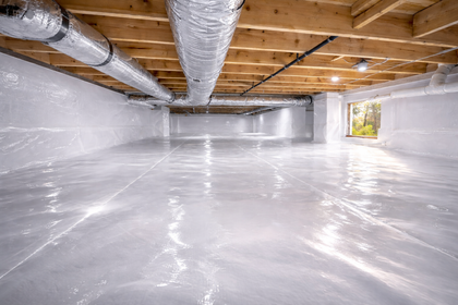 Man Adding Crawlspace Encapsulation — Chapel Hill, NC — A Healthy Home