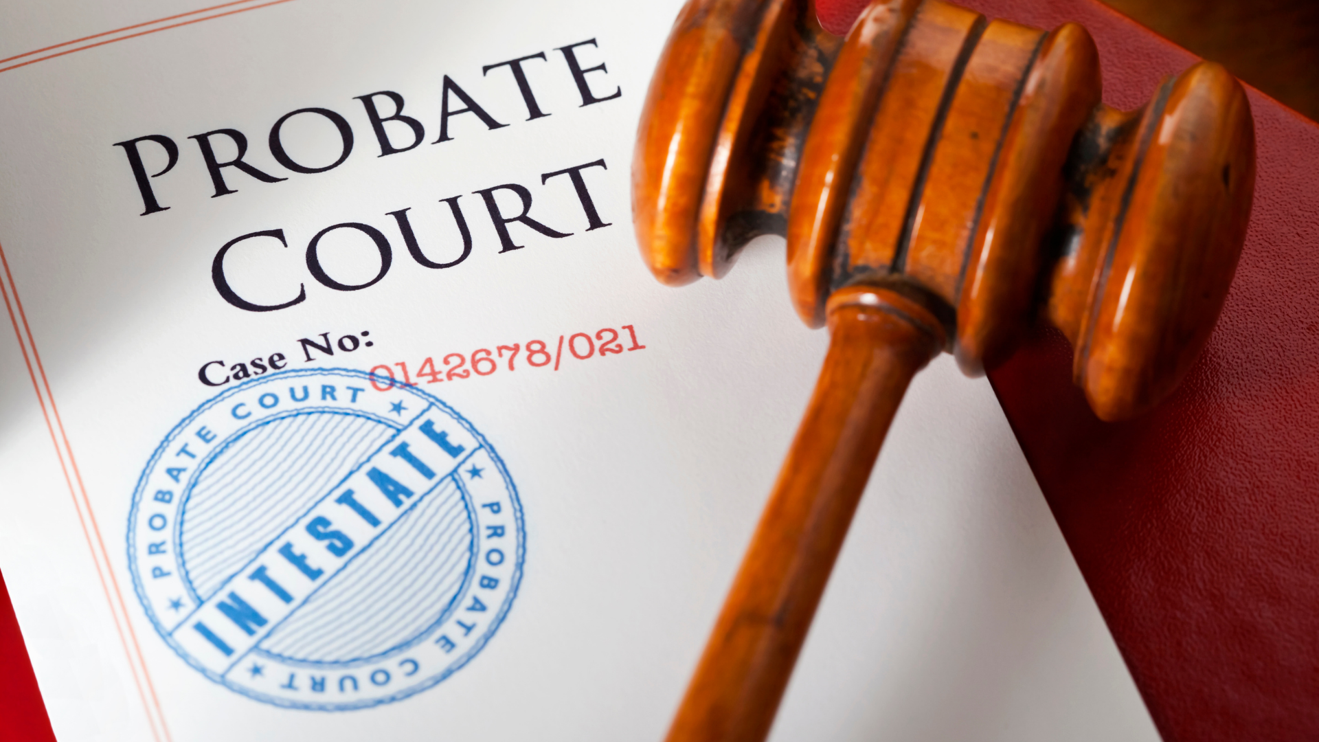 Probate court document with a judge’s gavel and an official blue seal