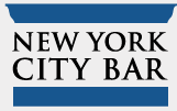 New York City Bar logo with black text on white, framed by blue bars above and below