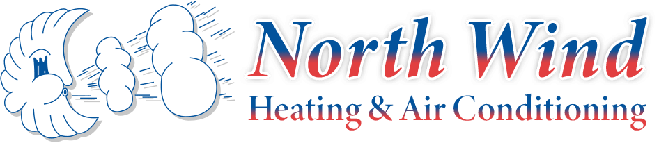 North Wind Heating & Air Conditioning logo with a stylized cloud and a wind symbol.