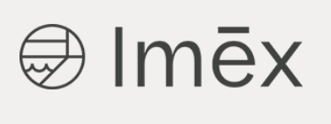 Imēx logo with a circular line icon and dark gray text on a light background