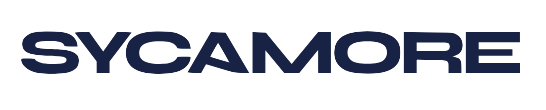 SYCAMORE logo in dark blue uppercase letters on a white background