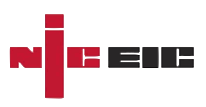 Stylized red and black NIC-NEIC logo on a white background