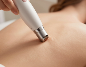 Laser hair removal device near skin