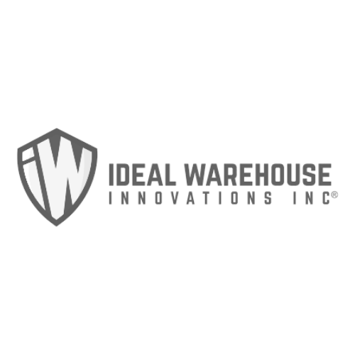 A black and white logo for ideal warehouse innovations inc.