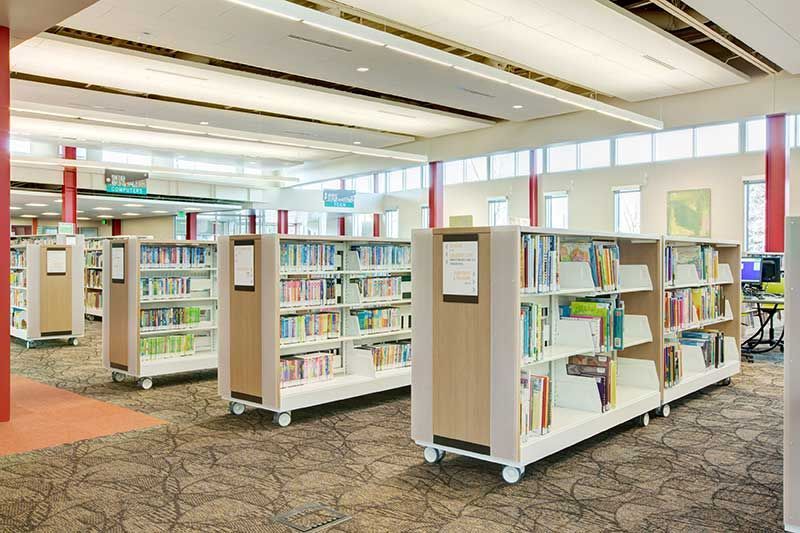 There are a lot of books on the shelves in the library.