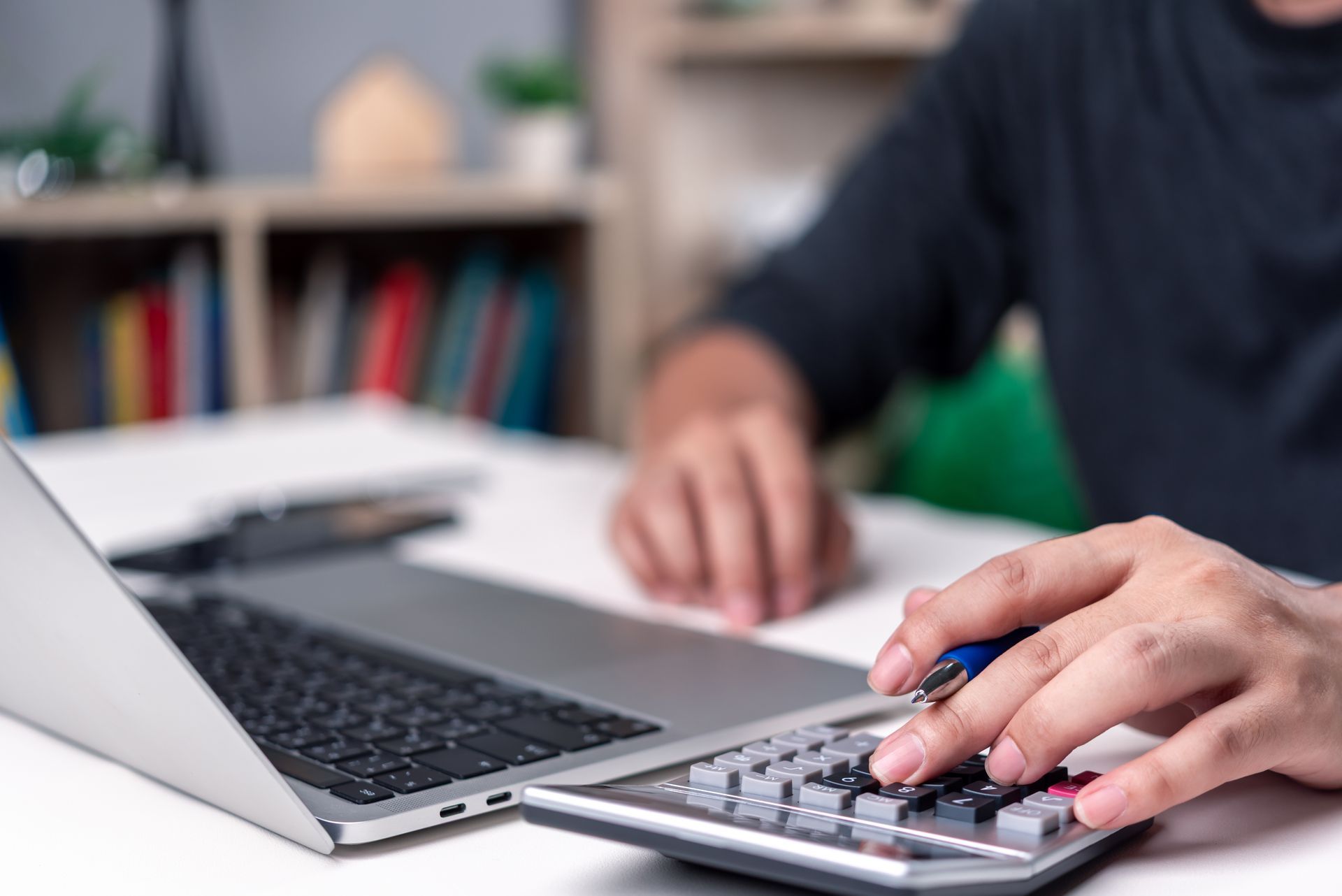 Calculator and Laptop