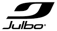 Le logo de la marque Julbo se compose d'une icône graphique noire stylisée et incurvée au-dessus du mot « Julbo » en caractères noirs.