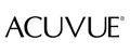 Le logo Acuvue, avec le nom de la marque en caractères noirs sans empattement sur fond blanc.