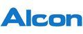 Le logo de la société Alcon en caractères bleus sur fond blanc.
