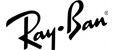 Le logo de la marque Ray-Ban, avec son inscription noire emblématique sur fond blanc.