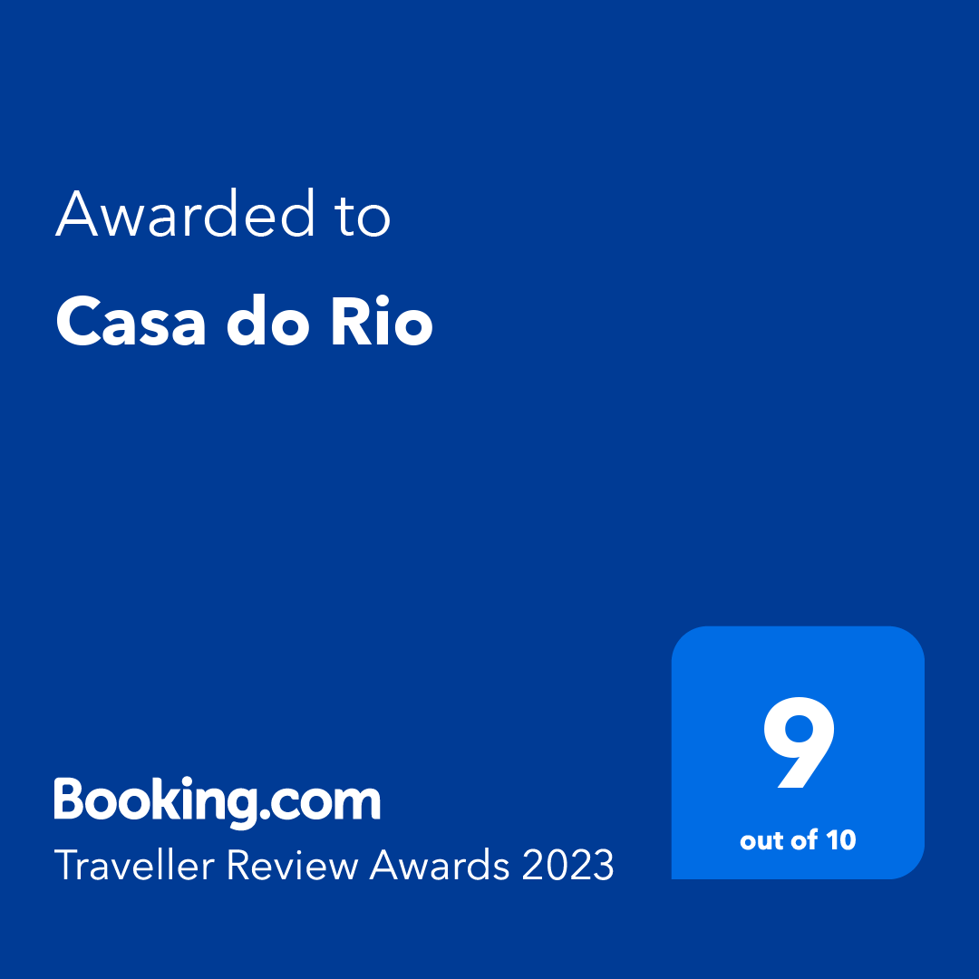 Prêmio para a Casa do Rio, vencedora do Booking.com Traveller Review Awards 2023. Nota: 9 de 10.