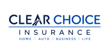 Clear Choice Insurance logo in blue with tagline Home, Auto, Business, Life