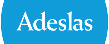 Un círculo azul con la palabra adeslas en él