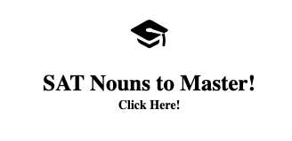 A picture of a graduation cap with the words `` sat nouns to master ! click here ! ''
