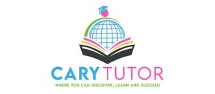 Cary Tutor The logo for cary tutor shows a book with a globe on top of it.