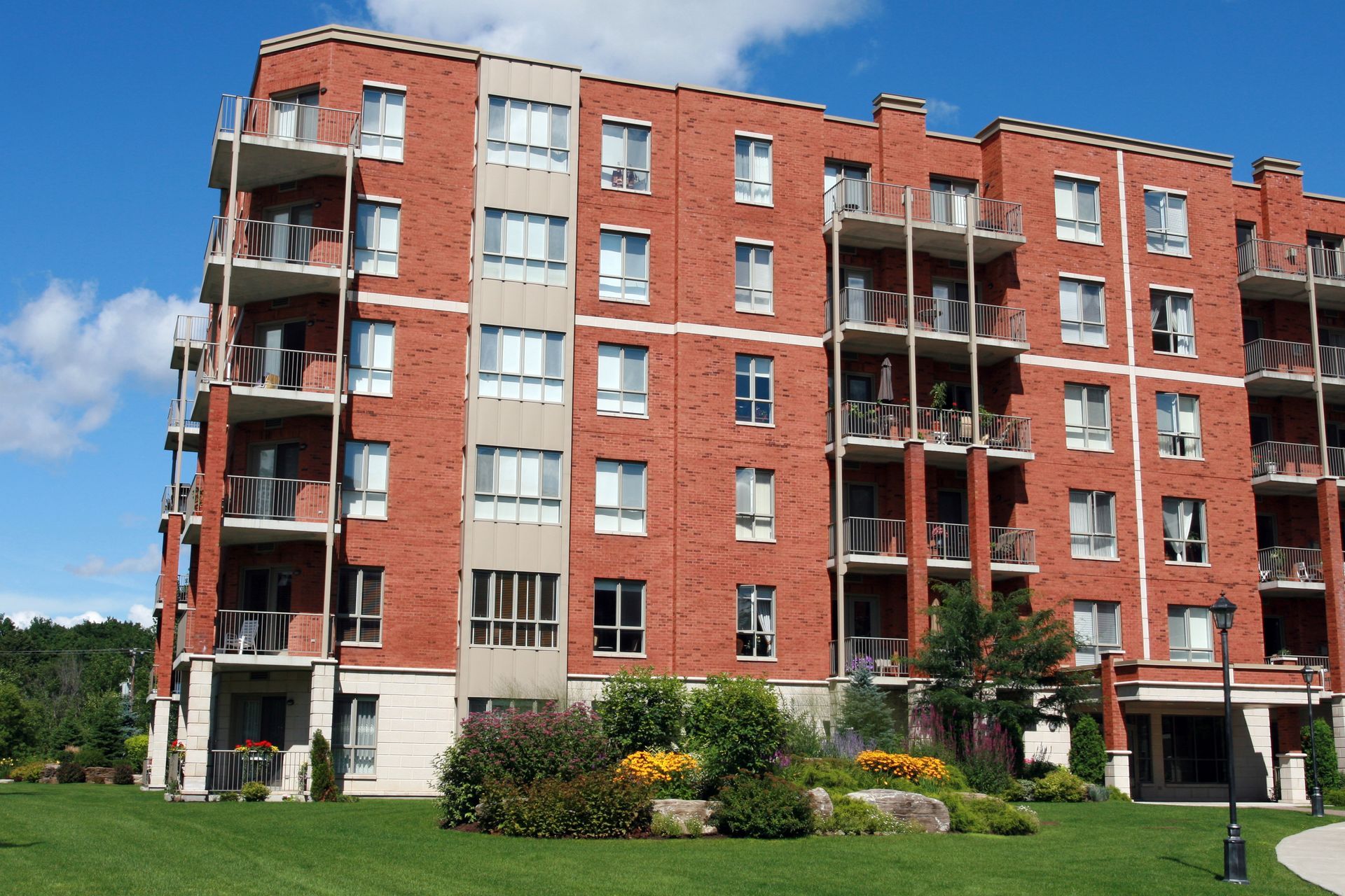View of a senior living building complex.