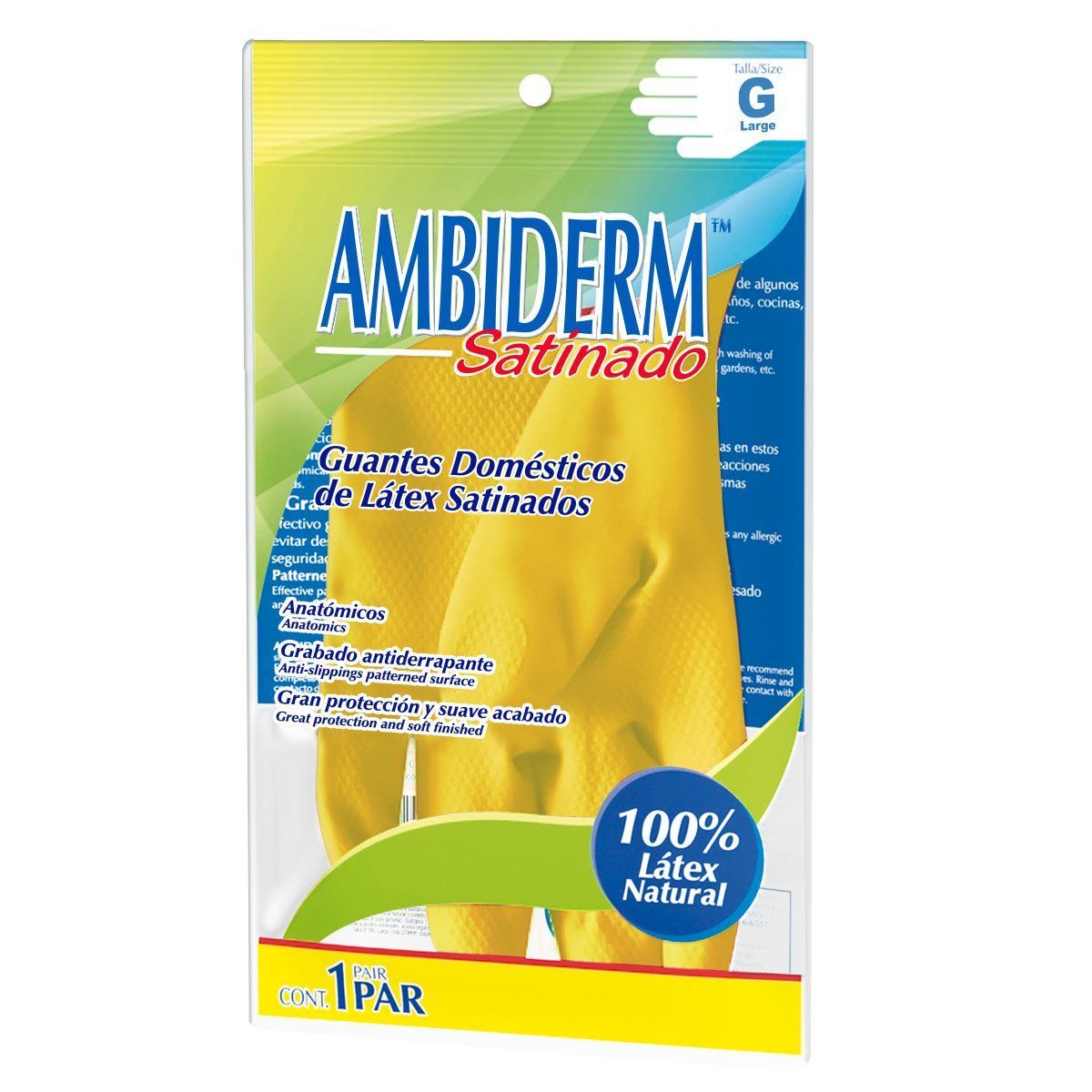 GUANTE SATINADO AMARILLO DE USO DOMESTICO
