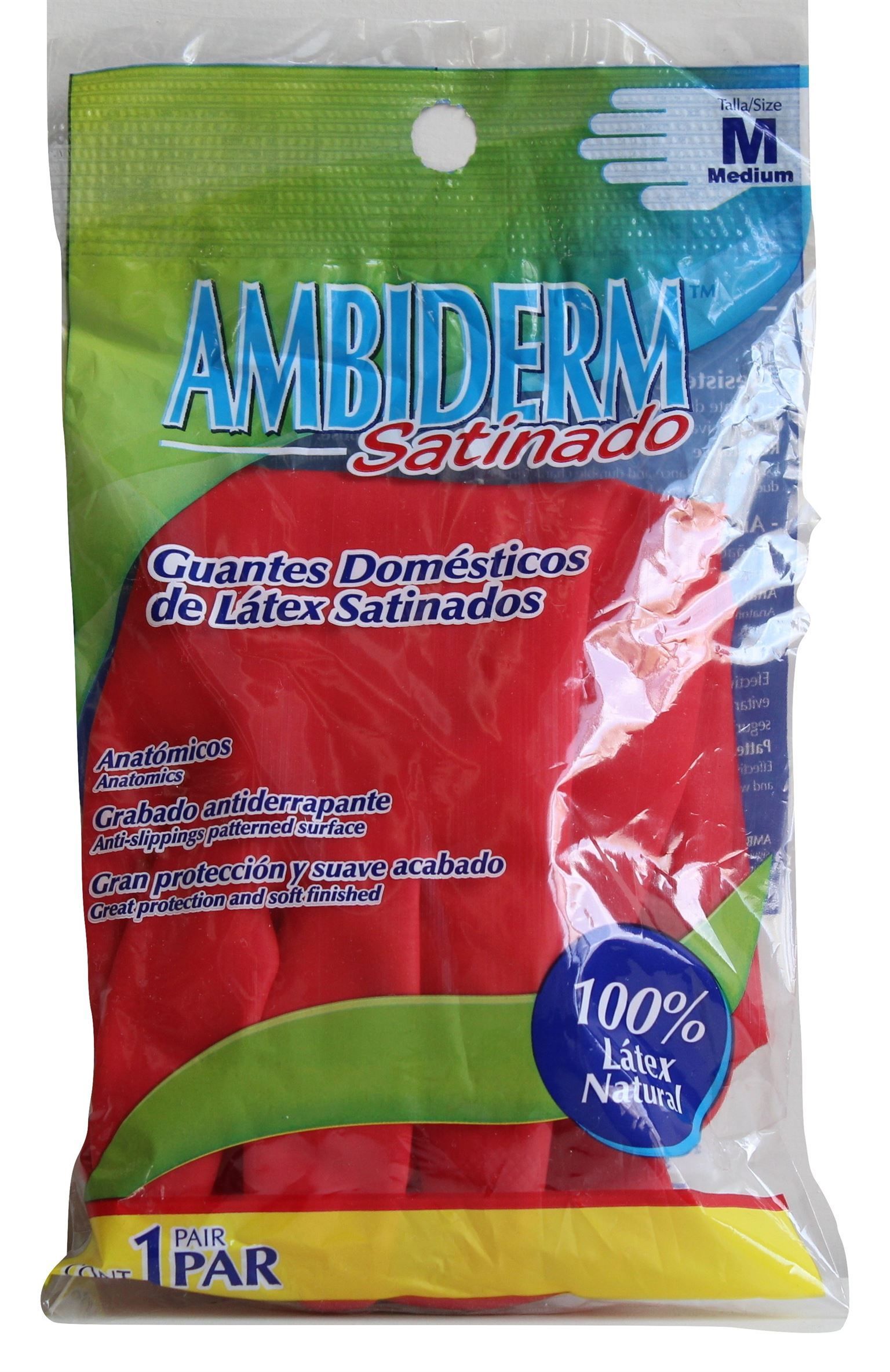GUANTE SATINADO ROJO  DE USO DOMESTICO