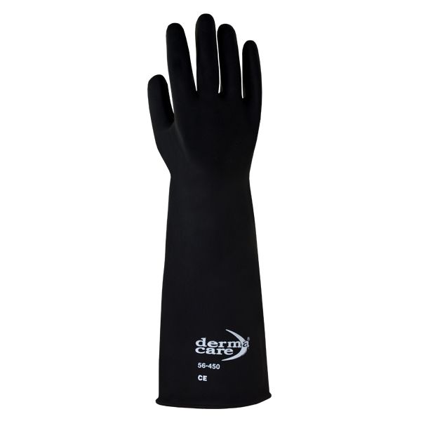 Guante negro de látex CONTRA ACIDOS DERMACARE