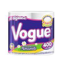 Papel Higienico  TRADICIONAL Vogue 400 Hojas 24/4 - 96 Pzas Manzanilla