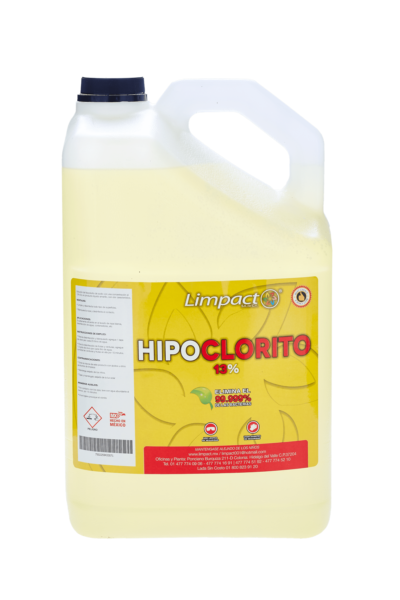 HIPOCLORITO 13% (Cloro concentrado)