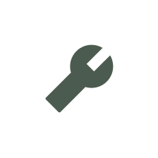 An icon of a wrench on a white background.