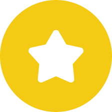A yellow circle with a white star in the middle