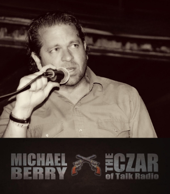 A man speaking into a microphone with the words michael berry on the bottom