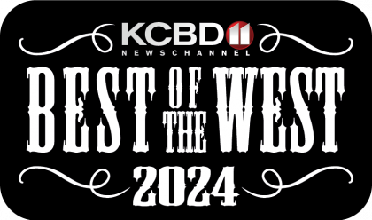 KCBD NewsChannel logo with “Best of the West 2024” in white on a black background