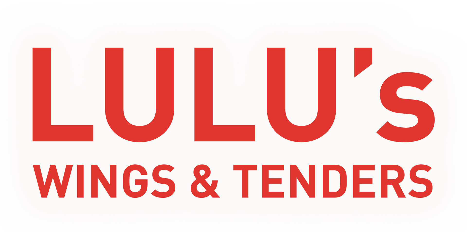 LuLu's logo: cartoon chicken giving a thumbs up; red comb and wattle; brown text 