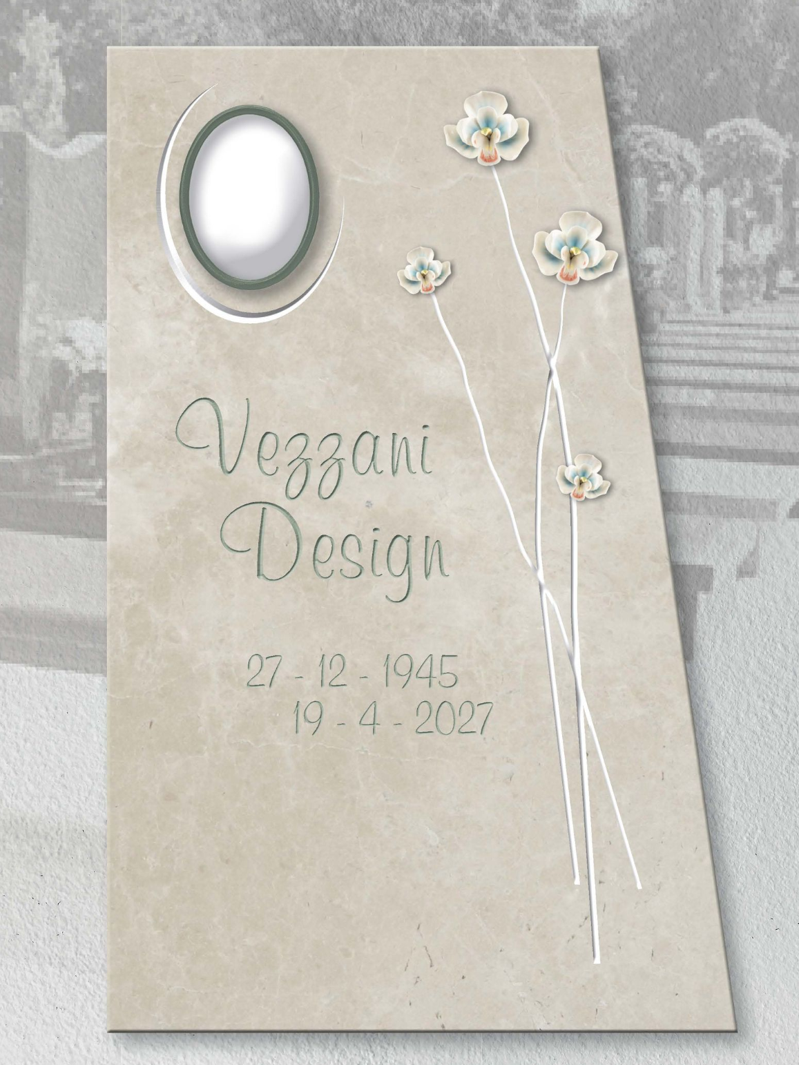 Lapide con incisione personalizzata vezzani design 1