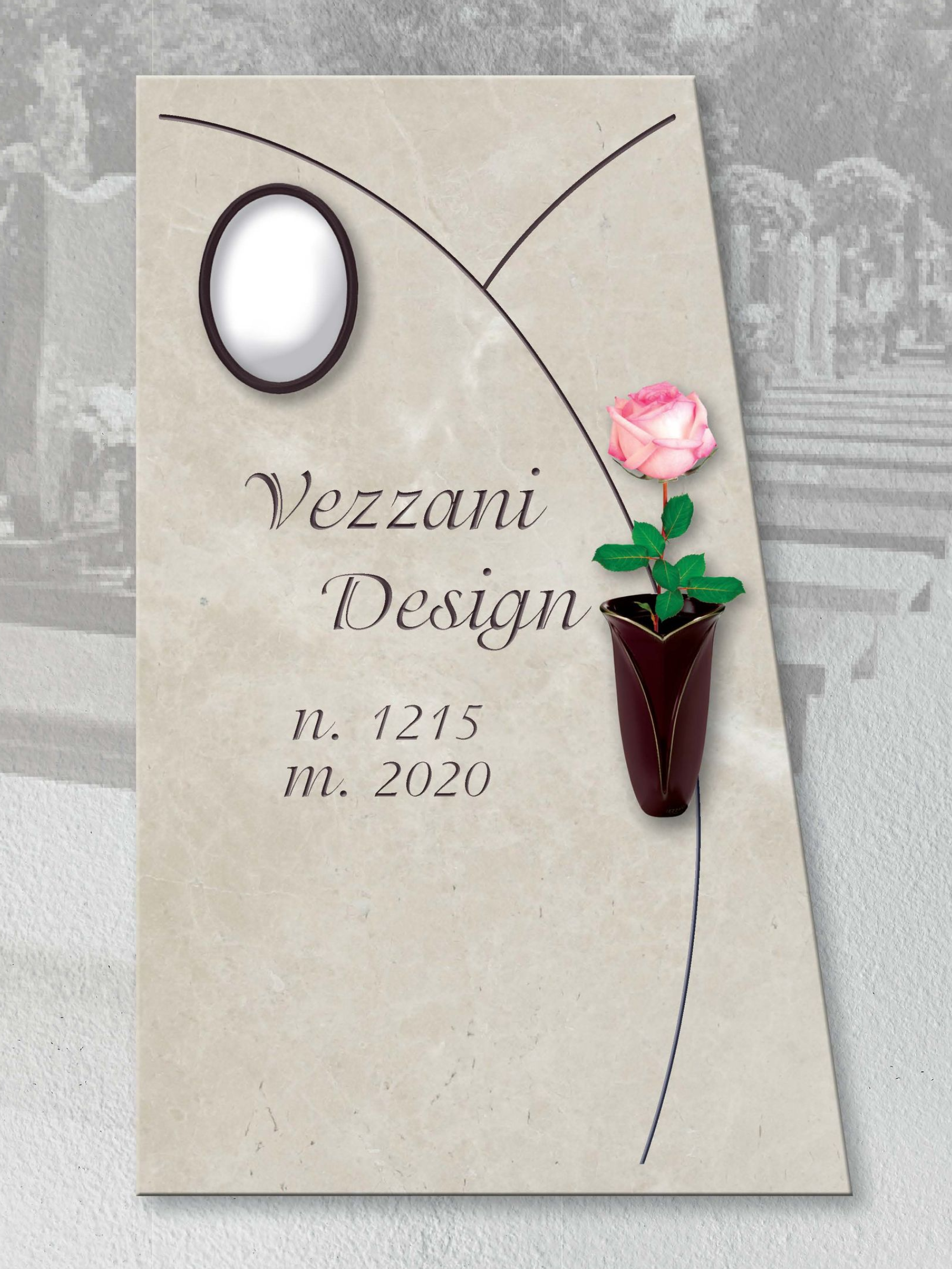 Lapide con incisione personalizzata vezzani design 24