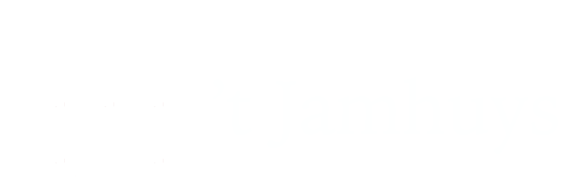 Wit logo op een witte achtergrond.