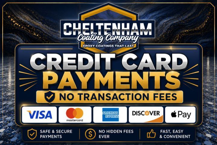 Credit card payments accepted with no transaction fees