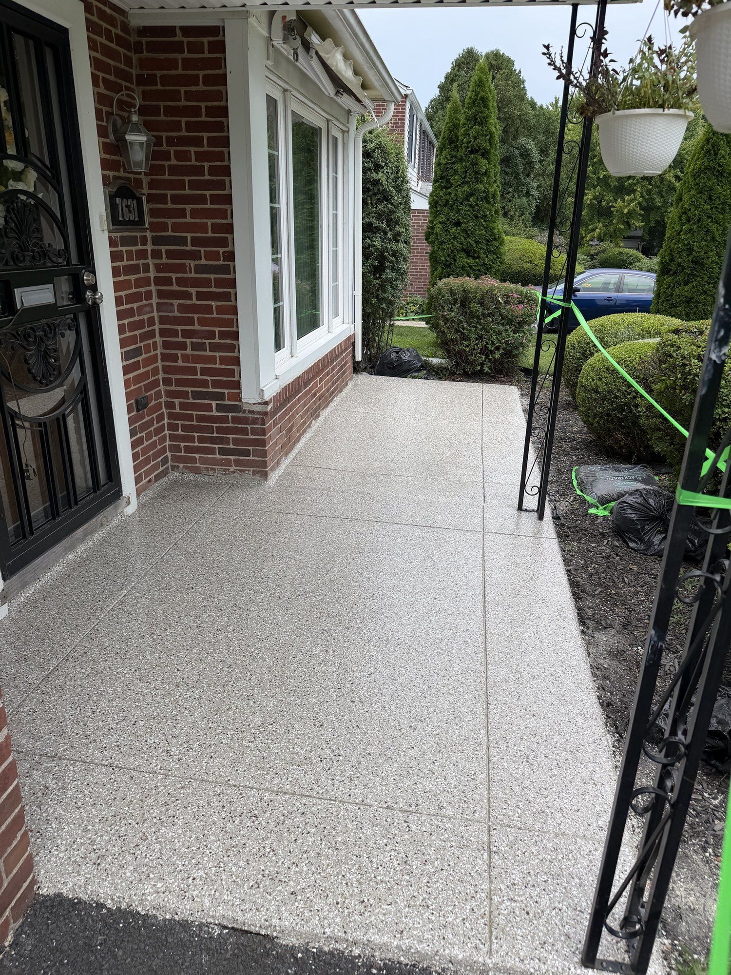 Front porch with a new flake coating