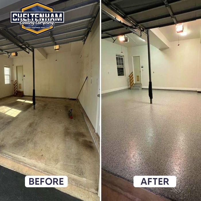 Garage floor transformation before and after