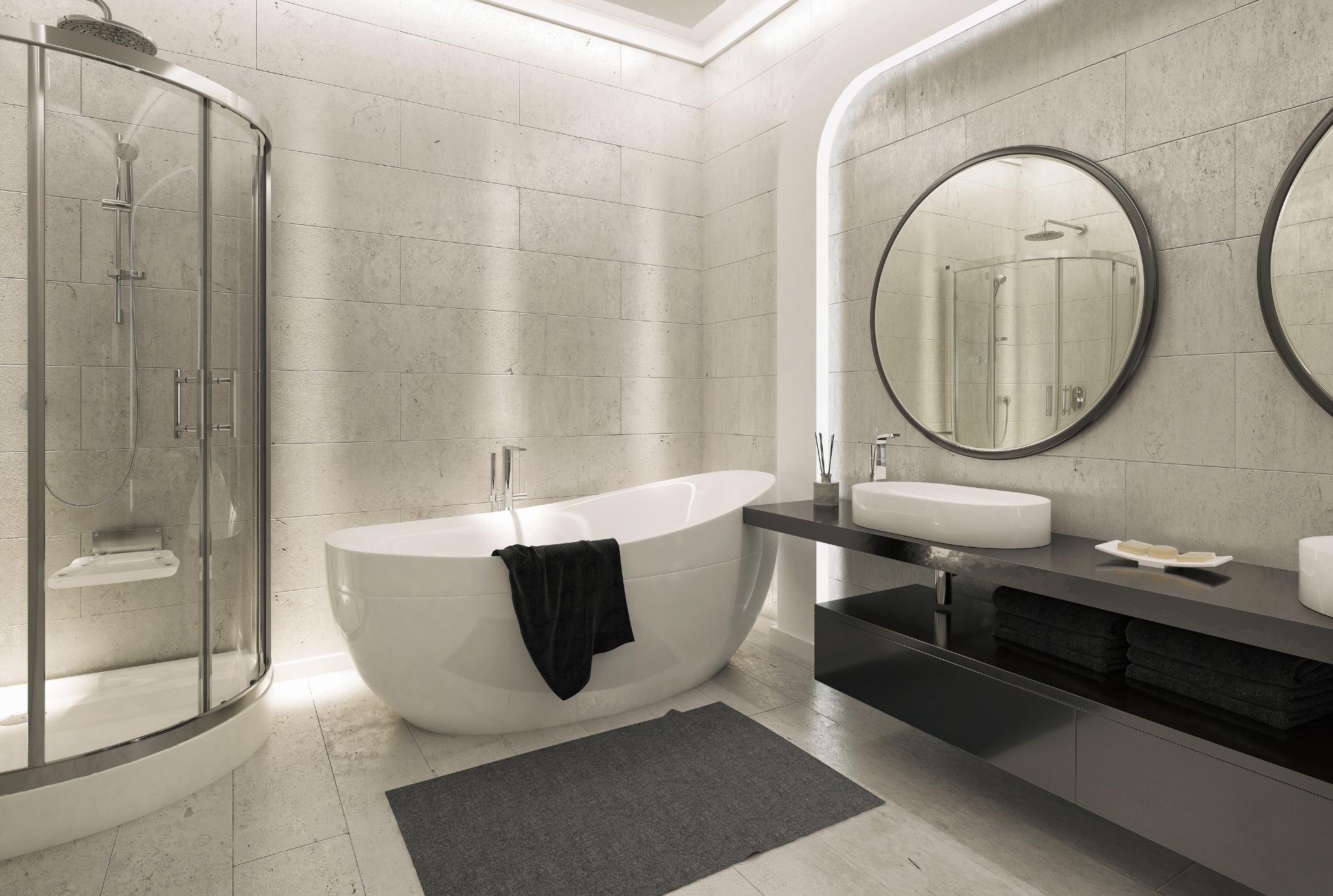 master bathroom renovated to give a spa look and feel