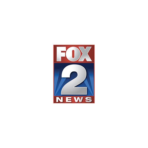 FOX 2 News logo in red, white, and blue on a white background